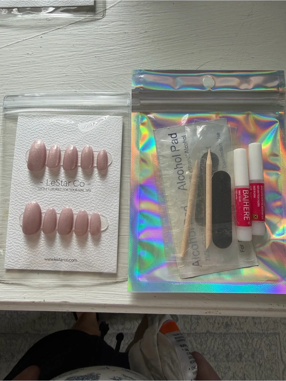 LeStar Co Pink Shimmer Press-On Nail Set